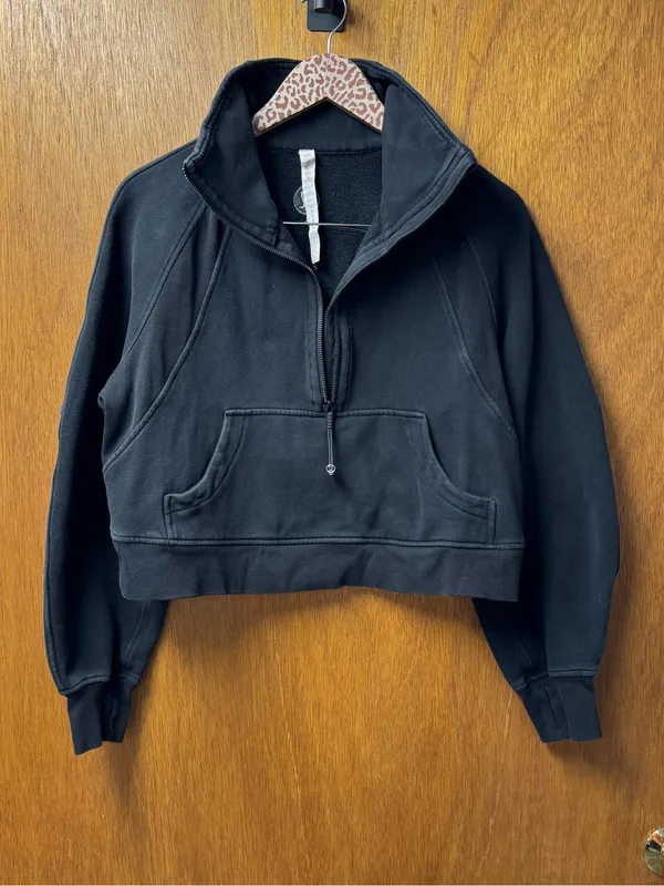 Lululemon Scuba Oversized Funnel Neck Fleece Sweatshirt Black W3FJ6S XS/S - Image 13