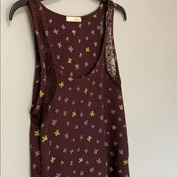 Lush High Low Tank Bow Top w/ Lace Detail - Image 2