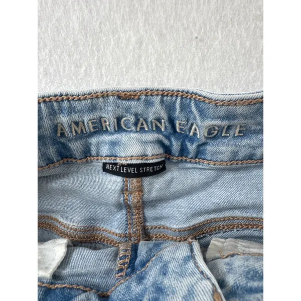 American Eagle‎ Next Level Stretch Distressed Lace Pocket Denim Shorts Womens 2 - Image 2