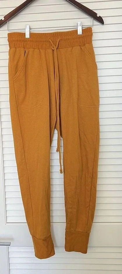 Free People Movement Joggers Women's Small Golden Yellow Drawstring Athleisure - Image 4