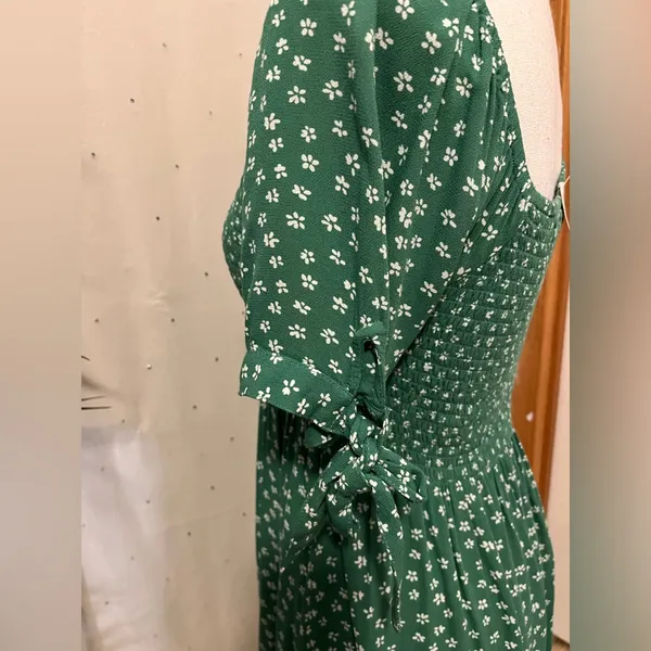 American Eagle Outfitters Teal Floral Dress - Image 5