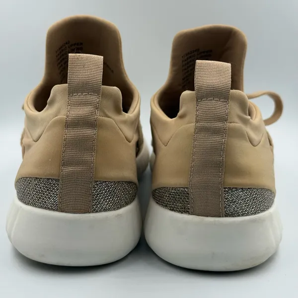 Torrid Blush Tan Nylon Pull On Sparkle Sneakers With Lace Design Size 11W Comfy - Image 3