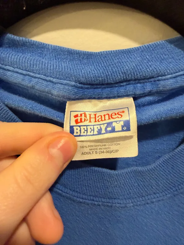 Hanes Vintage Alpha Delta Pi 2003 Bid Day Short Sleeve Pocket Tee Blue - Image 4