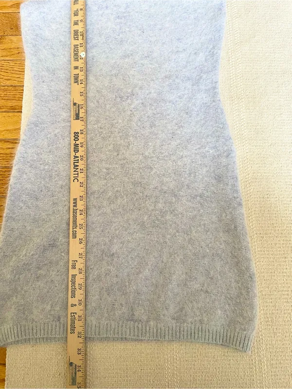 Vintage Y2K Cashmere Blend Sweater Dress Size Small Light Gray Super Fuzzy 2000s - Image 6