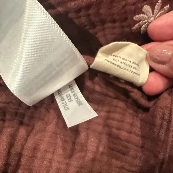 Madewell Embroidered Lightspun Peplum Open Back Top Women Small - Image 7