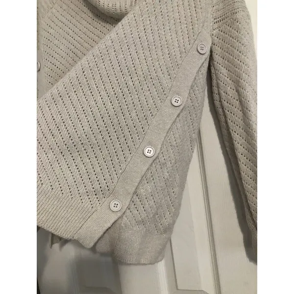 Lucky Brand‎ Cowl Neck Knit Sweater Button Sides Women's Size Medium - Image 8