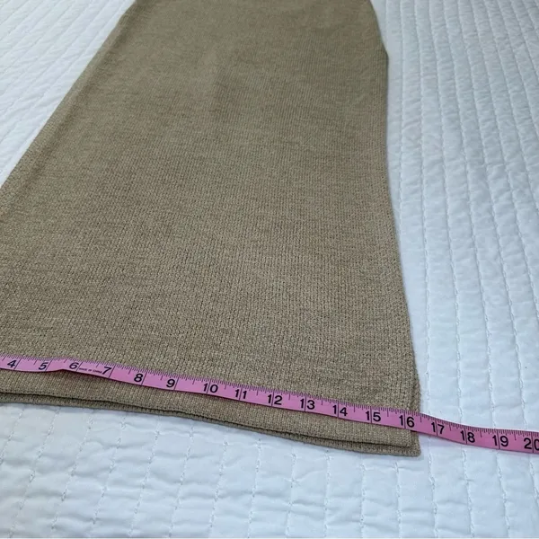 Beige Botany Knit Cut Out Maxi Dress Sand Taupe Size Small - Image 4