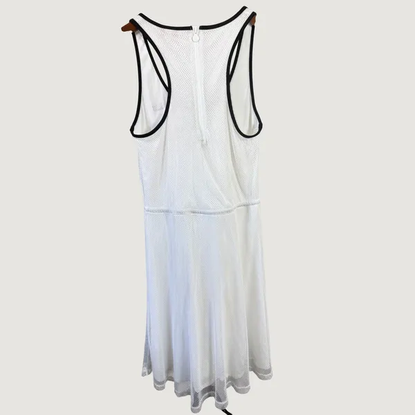 Hunter for Target White Mesh Tennis Dress Black Trim Racerback Small - Image 5