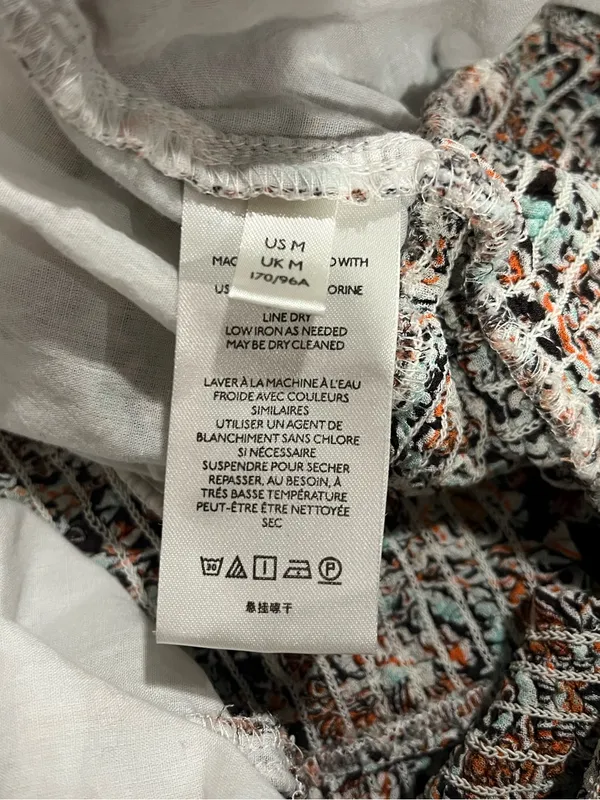 Anthropologie Printed Ruffle Crop Blouse Size Medium - Image 5