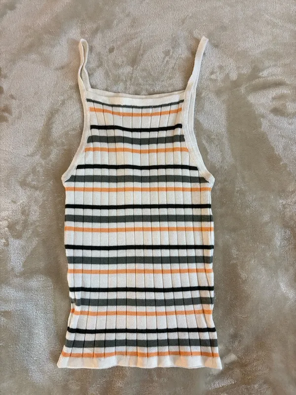 Fitz + Eddi Stripe Ribbed Stretch Cami Tank Top Size Small - Image 2