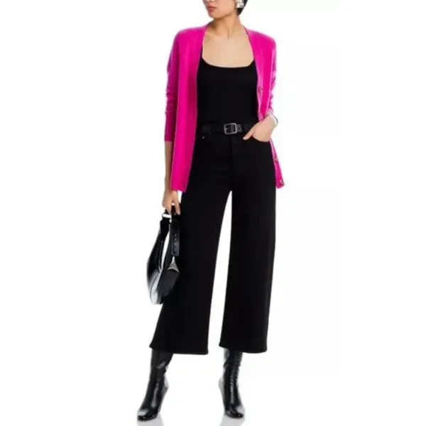 C by Bloomingdale's Cashmere Cardigan Women XS Pink V-Neck Button Front V9702 - Image 9