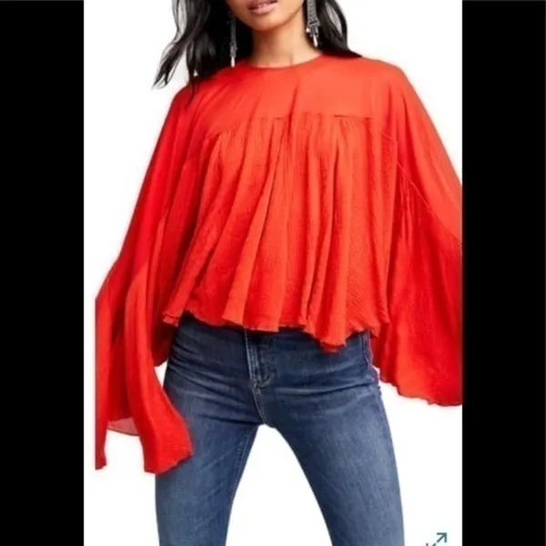 Free People On‎ The Weekend Blouse Persimmon NWT Size Small - Image 7