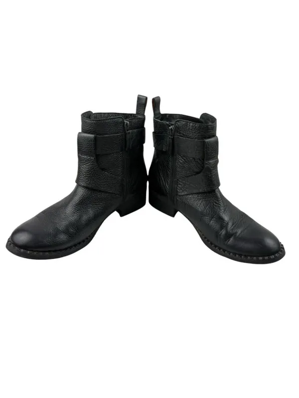 Gentle Souls Benton Moto Boots Womens Size 10 Black Pebbled Leather Combat Ankle - Image 11