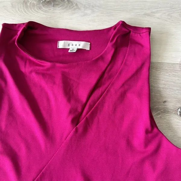 Gaze Cutout Detail Bodycon Dress Fuscia Pink M NWT - Image 7