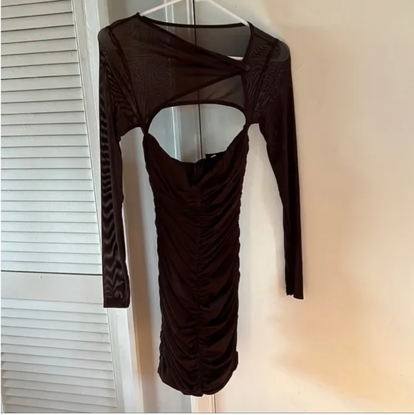 White Fox Boutique Chocolate Brown Been A Minute Mini Dress - Image 3