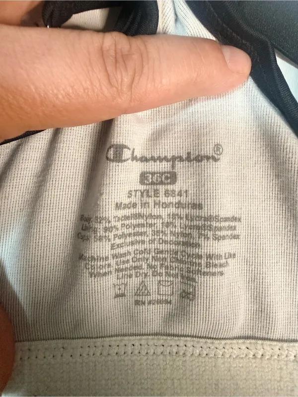 Champion Black Racerback Sports Bra with White Lining - Image 3
