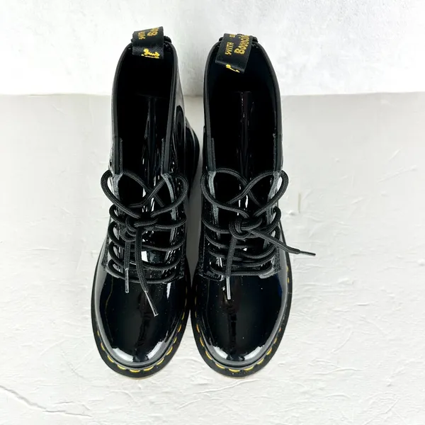 Dr Martens Women's 1460 Patent Leather Lace Up Boots Size 7 NWOB Black - Image 5