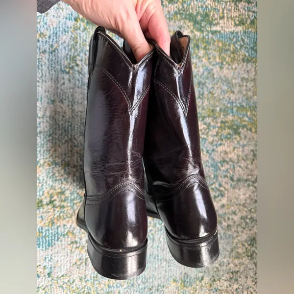 Vintage Laredo dark brown mid western cowboy boots, size 6.5 - Image 11