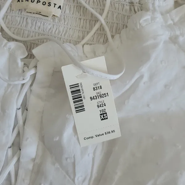 Aeropostale Cute White Ruffle Shirt NWT - Image 3