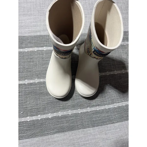 Pendleton Kids Rain Boots Western Navajo Print White Rubber Size 7 8 - Image 5