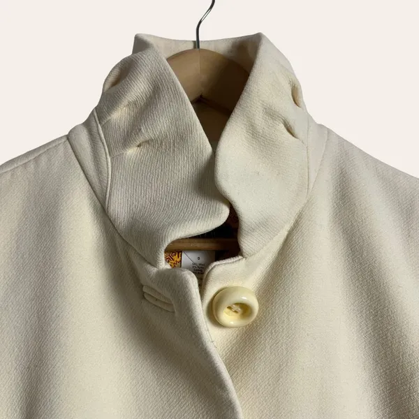 J.Crew Ivory Cream Wool Coat Size 0 - Image 2