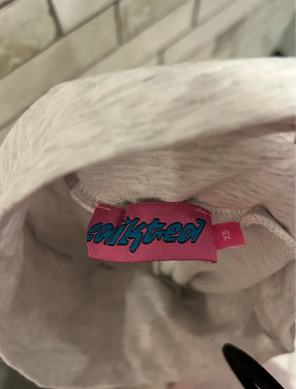 Edikted Light Grey Fold over Flare Leggings - Image 3