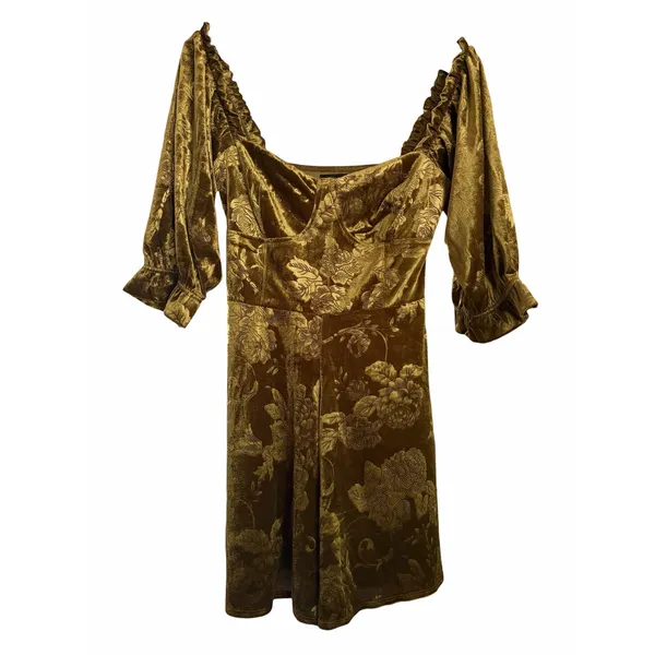 Urban Outfitters Barbaro Velvety Golden Playsuit Romper size Med NEW - Image 2