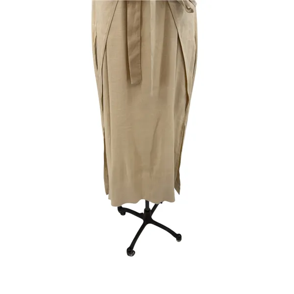 Cuyana Linen Blend Tie Front Square Neck Maxi Dress Beige Minimalist Size Small - Image 5