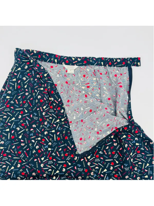 Vintage Christopher & Banks School Print Midi Skirt, Size 8, Teacher - Image 4