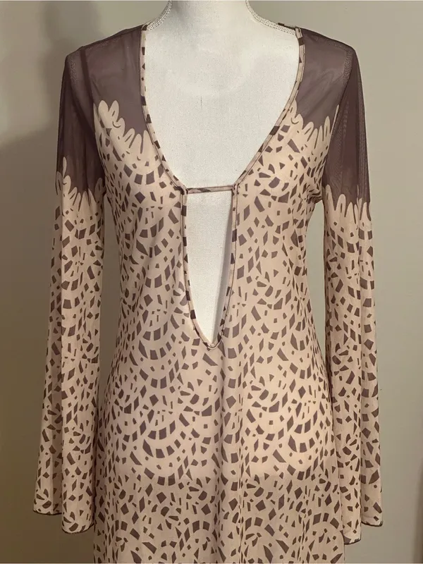 Caroline Constas New York Long Sleeve Maxi Dress Mesh Swim Coverup NWT - Image 5