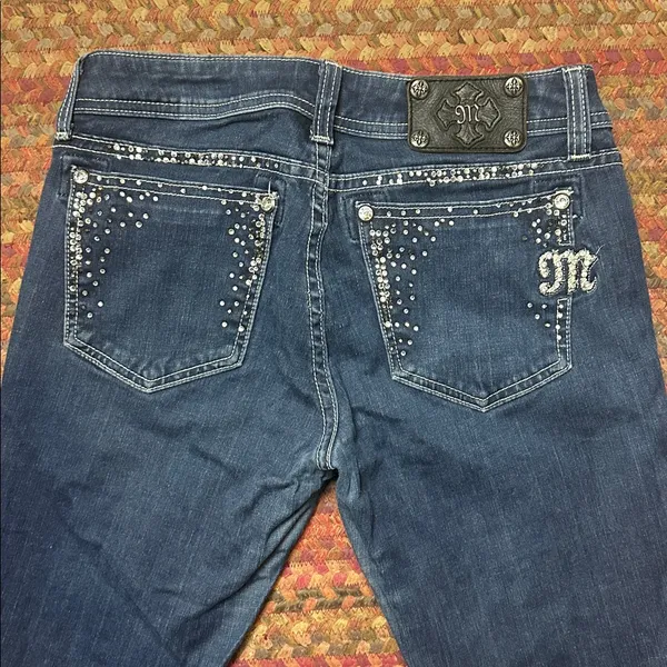 Miss Me Rhinestone Dark Wash Skinny Jeans - Image 8