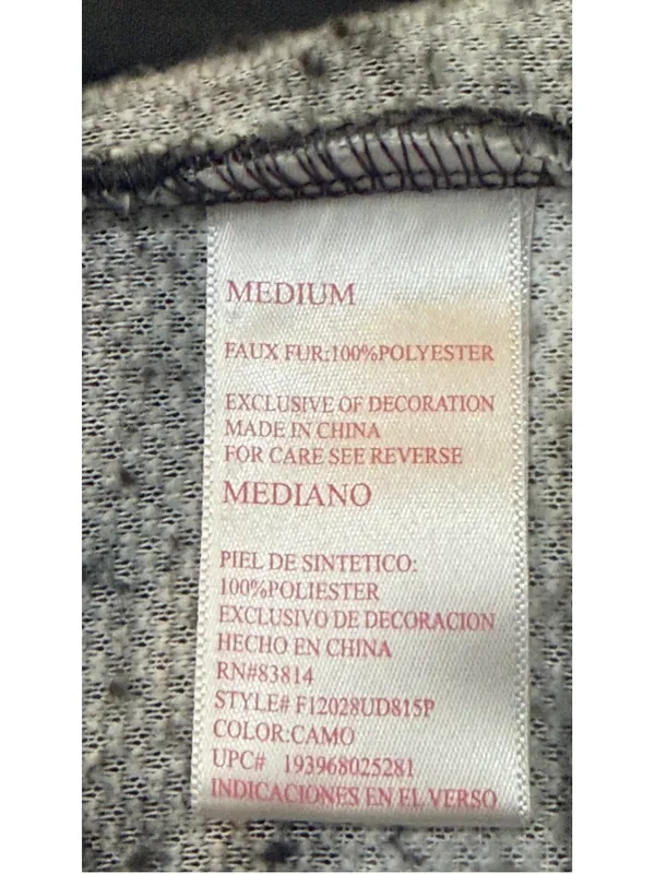 Cozy Sherpa Gray Black Camo Quarter Zip Fleece Pullover Women’s M h - Image 7