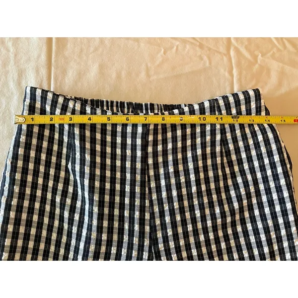 Hayden Los Angeles Black/White Gingham Pants Size Large Elastic Waist Preppy - Image 5