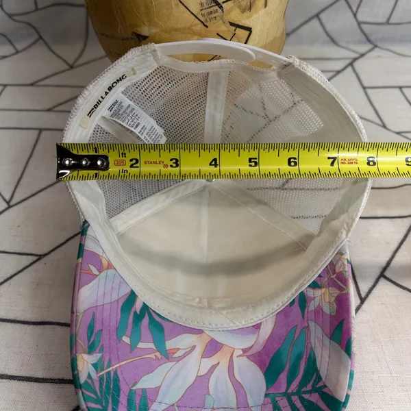 Billabong Trucker Hat OS Purple Floral Tropical Mesh‎ Snapback Cap - Image 8
