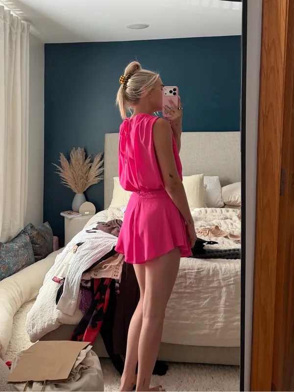 More To Come x Revolve Kimberly Romper Pink - Image 8