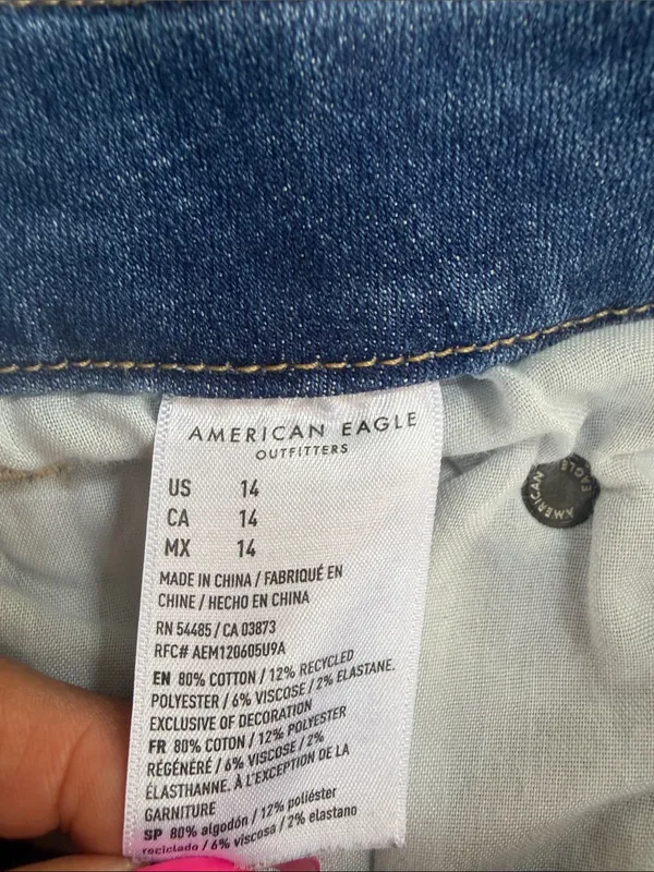 American Eagle Outfitters Medium Blue Denim Cuffed Shorts - Image 4