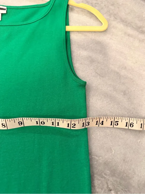 NWOT J. Crew Size XS Mid Weight Boat Neck Kelly Green Knit Cotton Tank Top - Image 3