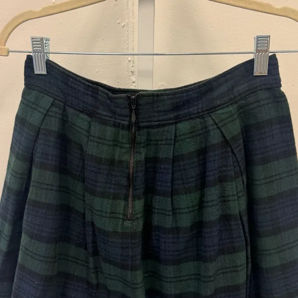 Hysteric Glamour Dark Academia Plaid Circle Pleated Mini Skirt Teal Navy‎ Medium - Image 6