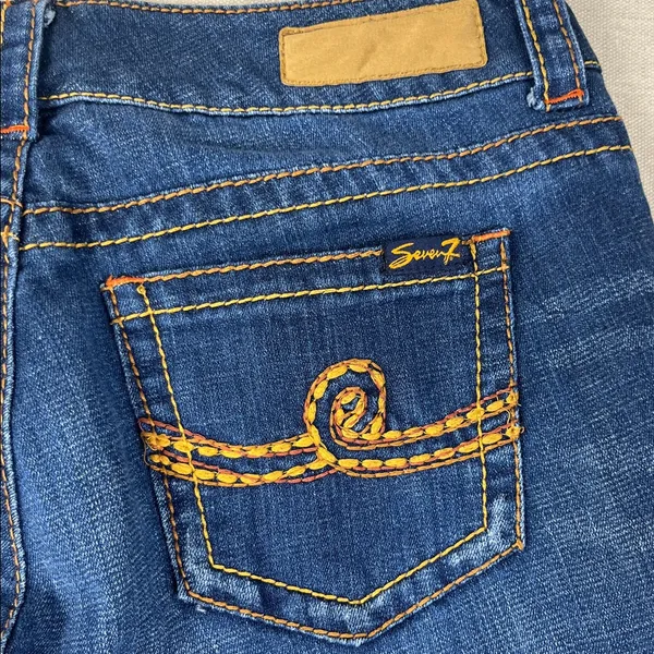 Seven7 Dark Blue Bootcut Jeans Size: 10 - Image 7