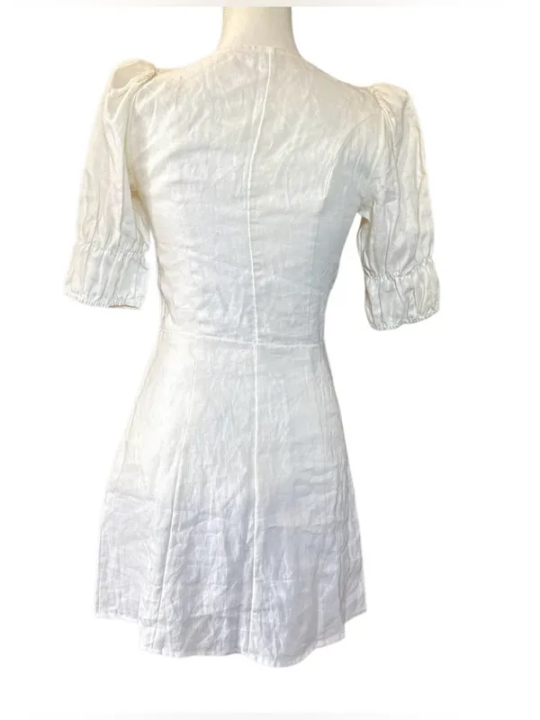 Reformation Clay Dress with mini Linen cut out puff shoulder - Image 5
