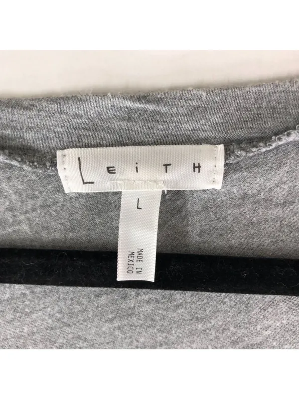 Leith Gray Oversized Scoop Neck Short-Sleeve T-Shirt L Womens Top - Image 3