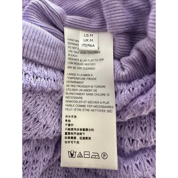 FREE PEOPLE Lilac Sistine Hacci Sweater TOP off shoulder size medium - Image 10