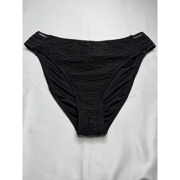 Cupshe Black Textured Diamond Racerback Bikini Set Womens L - Image 6
