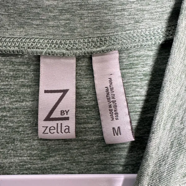 Z by Zella Womens‎ Medium Green Heathered Cropped Mock Neck Pullover Long Sleeve - Image 4