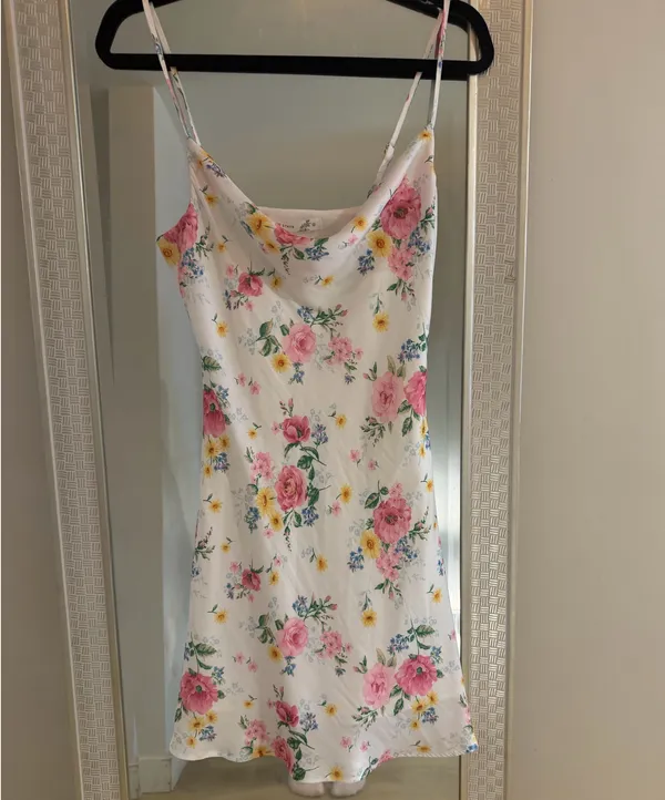 Altar'd State White Floral Slip Dress with Pink Roses NWT - Image 3