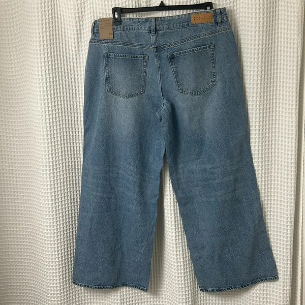 PacSun Casey Low Rise Baggy Wide Leg Jeans Women's 34 SHORT Blue Denim NWT - Image 6
