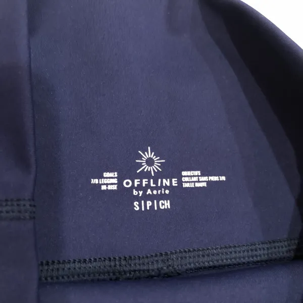 Aerie Offline Goals 7/8 High Rise Mesh Leggings Navy Blue Small - Image 4