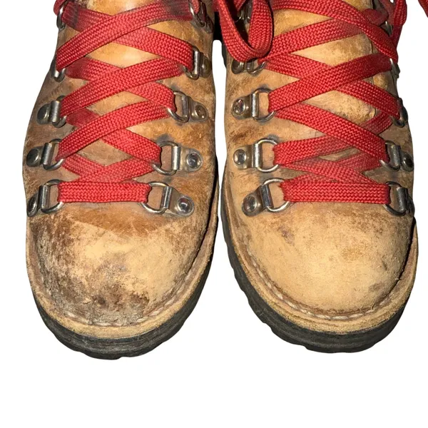 Danner Mountain Light Tan Leather Hiking Boots Made in USA Vibram Sole Size 6.5‎ - Image 4