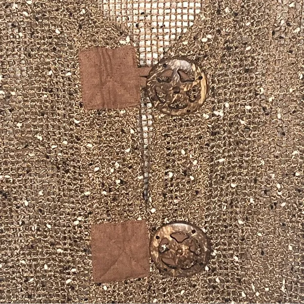 Ultimate Crochet Knit Sweater Top Size S Brown Artsy Natural Earthy - Image 3