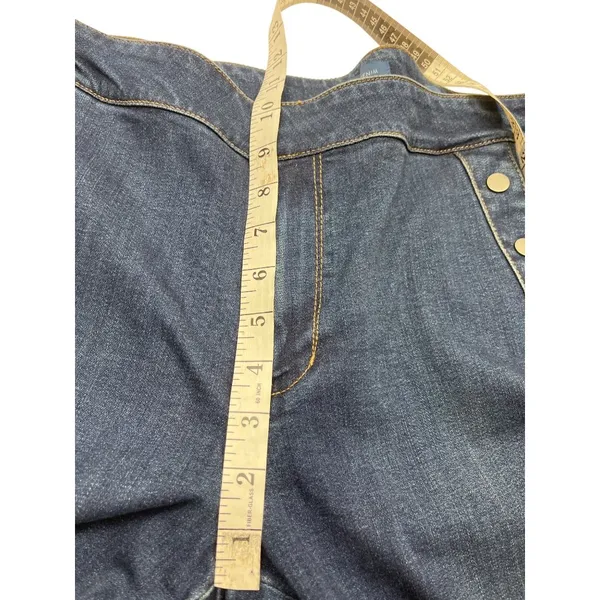 J. Jill York Denim Bootcut Jeans Size 12 Dark Wash Button Detail Stretch Pants - Image 4